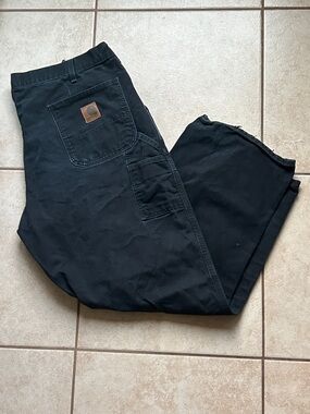 Vintage Carhartt Men’s Black Cargo Work Pants with Tool Pockets B11BLK Read DESC
